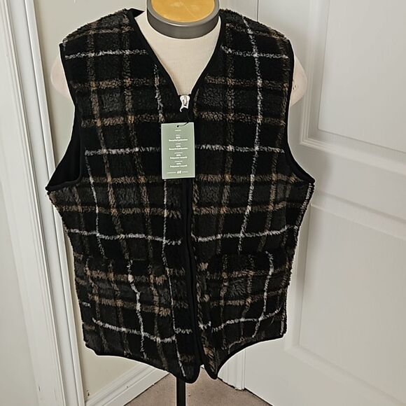 H&M Men's Outerwear Zip-Up Vest Large Black/ Gray - Picture 7 of 16